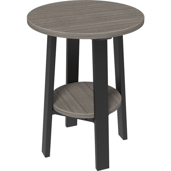 Poly 28&quot; Deluxe End Table End Table Coastal Gray &amp; Black