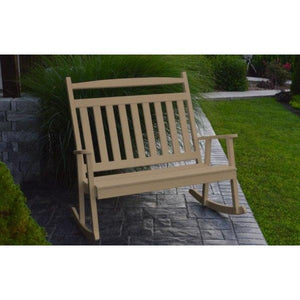 A & L Furniture Poly Classic Double Rocker Weathered-Wood