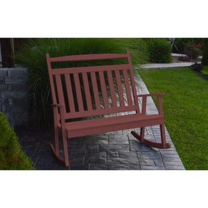 A & L Furniture Poly Classic Double Rocker Cherrywood