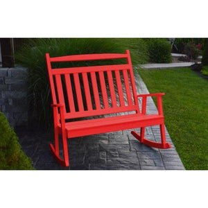 A & L Furniture Poly Classic Double Rocker Bright-Red