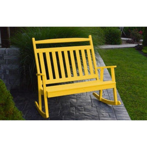 A & L Furniture Poly Classic Double Rocker Lemon-Yellow