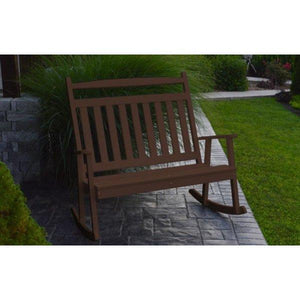 A & L Furniture Poly Classic Double Rocker Tudor Brown