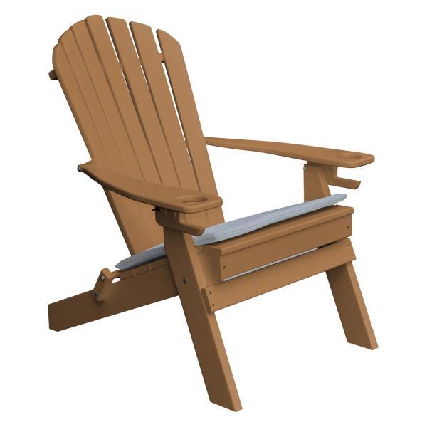 Poly Folding Adirondack Chair with 2 Cupholders Outdoor Chair Cedar (Sold Out)