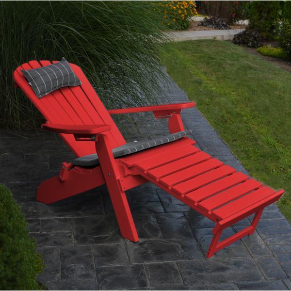 Poly Folding/Reclining Adirondack Chair with Pullout Ottoman Outdoor Chair
