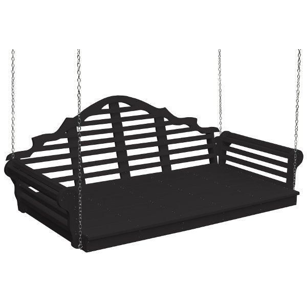 Poly Marlboro Swingbed Porch Swing Beds 75&quot; / Black