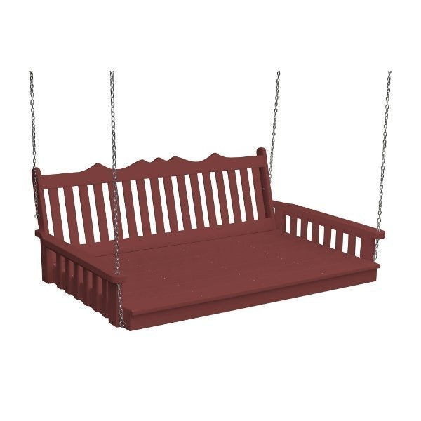 Poly Royal English Swingbed Porch Swing Beds 6ft / Cherrywood