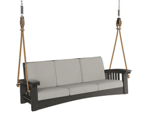 Poly Sofa Rope Swing Porch Swing Black / Canvas Granite