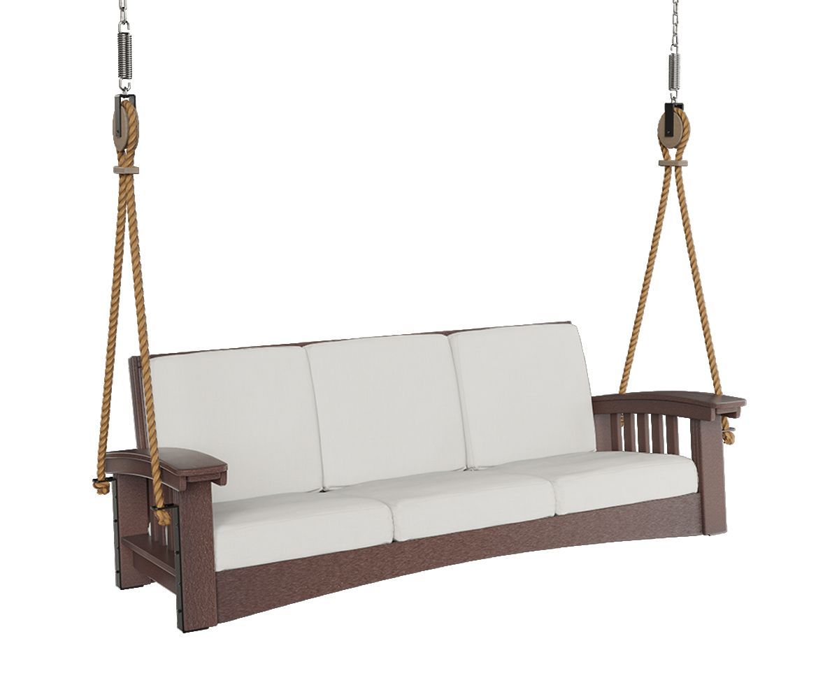 Poly Sofa Rope Swing Porch Swing Brown / Canvas Natural