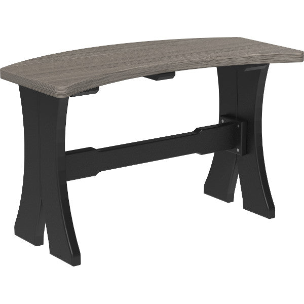 Poly Table Bench Outdoor Bench 28&quot; / Coastal Gray &amp; Black
