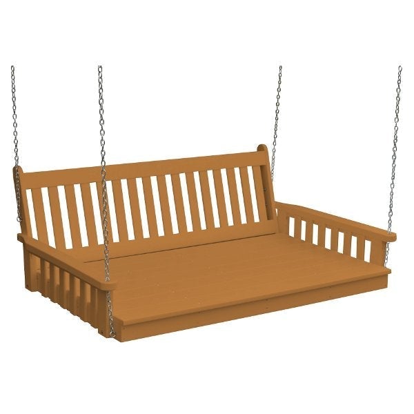 Poly Traditional English Swingbed Porch Swing Beds 6ft / Cedar