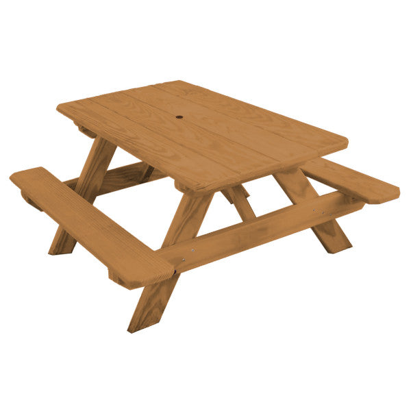 Pressure Treated Pine Kids Picnic Table Picnic Table Oak Stain / Include Standard Size Umbrella Hole