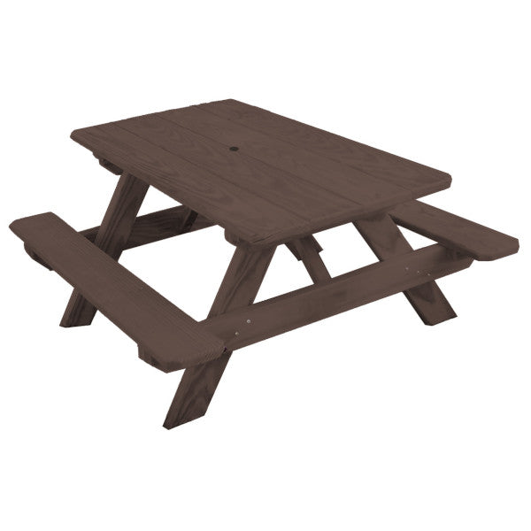 Pressure Treated Pine Kids Picnic Table Picnic Table Walnut Stain / Include Standard Size Umbrella Hole