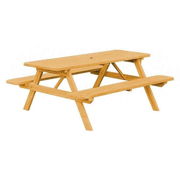 Pressure Treated Pine Picnic Table with Attached Benches Picnic Table