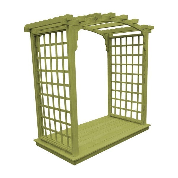 Pressure Treated Yellow Pine Cambridge Arbor &amp; Deck Porch Swing Stand 6ft / Linden Leaf Stain