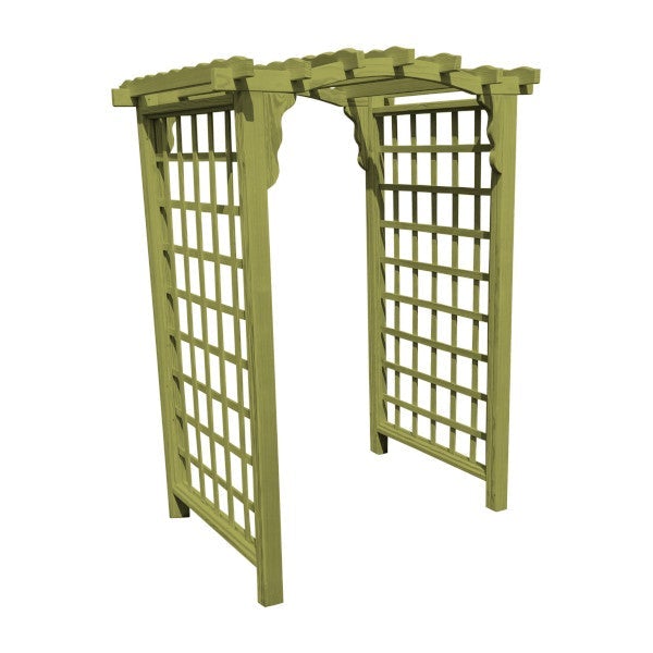 Pressure Treated Yellow Pine Cambridge Arbor Porch Swing Stand 4ft / Linden Leaf Stain