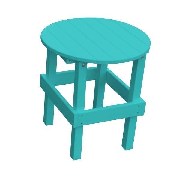 Recycled Plastic Poly Round Side Table Side Table Aruba Blue