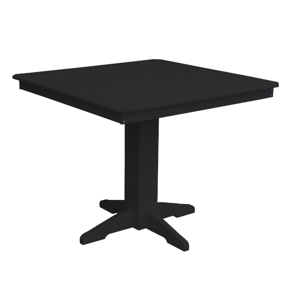 Recycled Plastic Square Counter Table Dining Table 44&quot; / Black