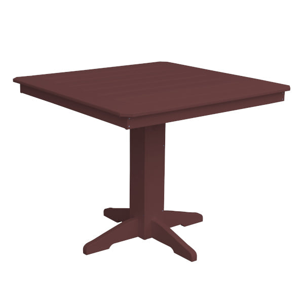Recycled Plastic Square Counter Table Dining Table 44&quot; / Cherrywood