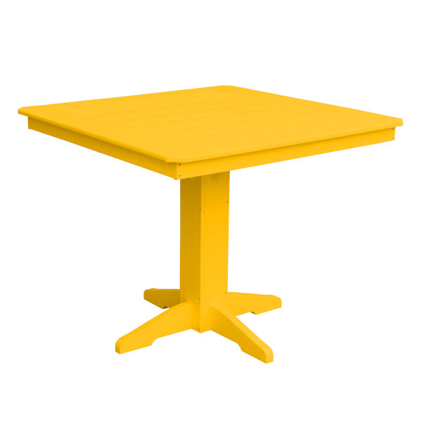 Recycled Plastic Square Counter Table Dining Table 44&quot; / Lemon Yellow