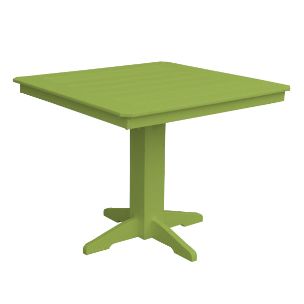 Recycled Plastic Square Counter Table Dining Table 44&quot; / Tropical Lime