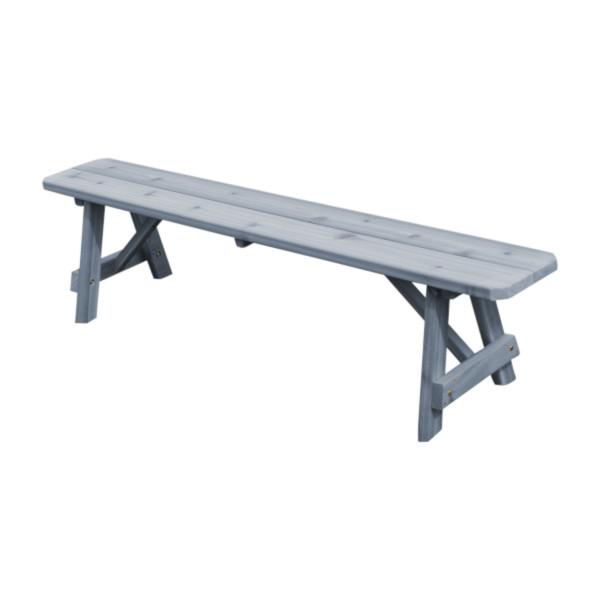 Red Cedar Traditional Backless Bench Garden Bench 6ft / Gray Stain