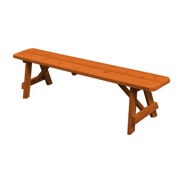 Red Cedar Traditional Backless Bench Garden Bench 6ft / Redwood Stain