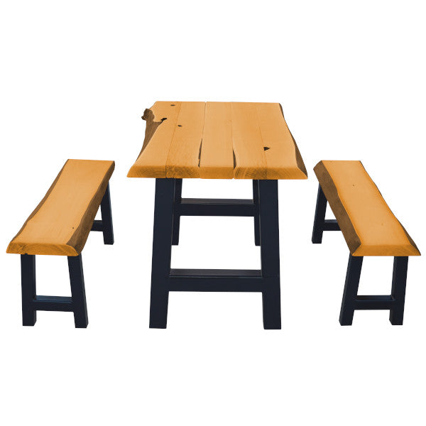 Ridgemont Table with 2 Benches Table &amp; Benches set 4ft / Natural Stain