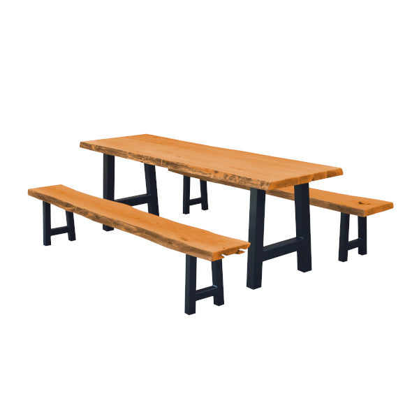 Ridgemont Table with 2 Benches Table &amp; Benches set 8ft / Natural Stain