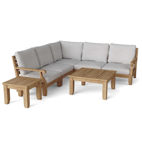 Riviera Luxe 7-Pieces Modular Set With Square Tables Conversation Set