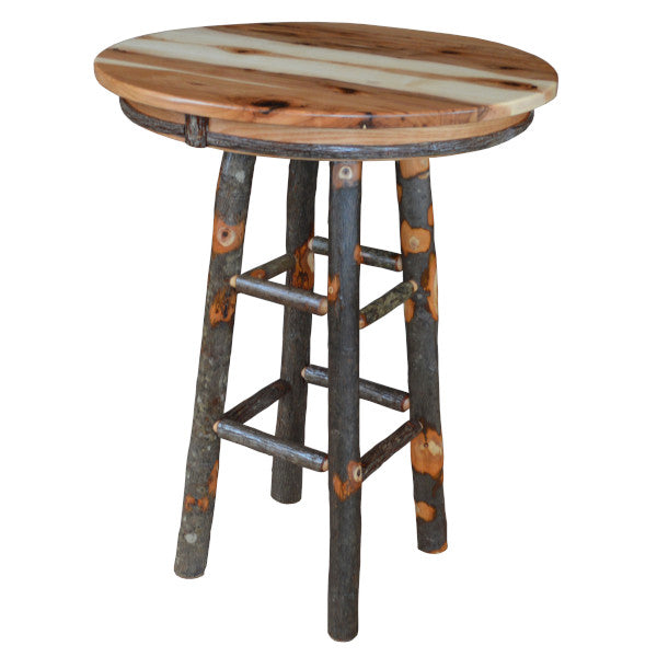 Round Hickory Bar Table Outdoor Table 33&quot; / Rustic Hickory