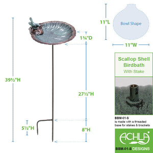 Scallop Shell Birdbath Birdbath