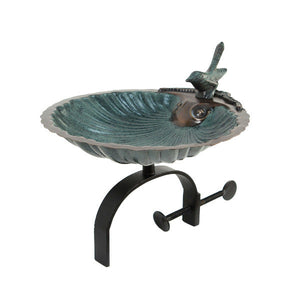 Scallop Shell Birdbath Birdbath Birdbath with Over Rail Bracket