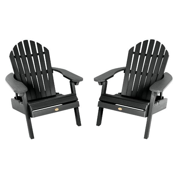 Set of Two Highwood Hamilton Folding and Reclining Adirondack Chairs Adirondack Chair Black