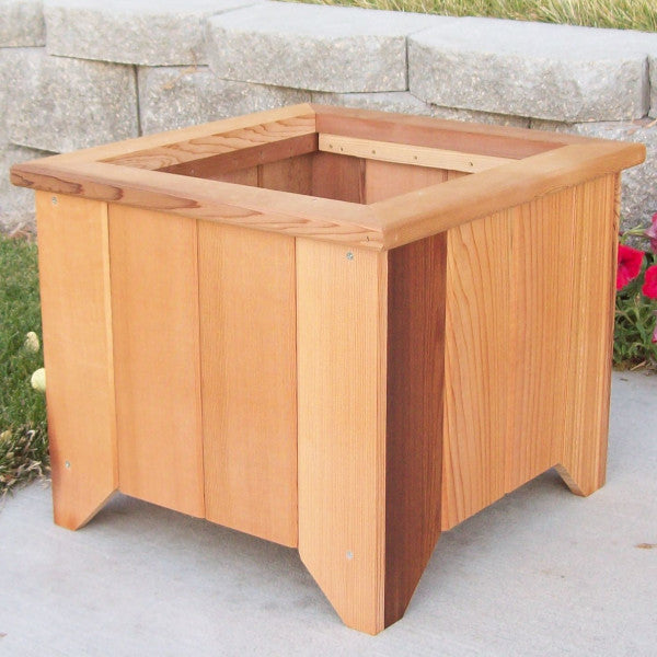 Square Cedar Planter Planters Box #3 / Cedar Stain