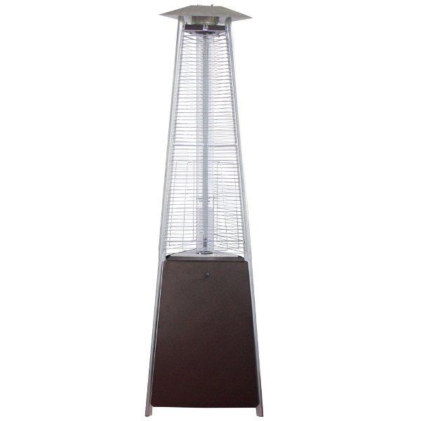 Tall Commercial Natural Gas Triangle Glass Tube Patio Heater In Bronze Patio Heater