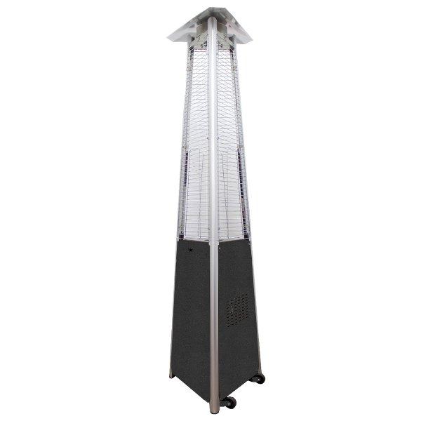 Tall Commercial Triangle Glass Tube Patio Heater Patio Heater Hammered Silver