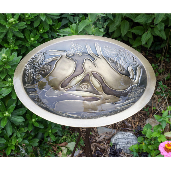 Three Hares Birdbath Birdbath