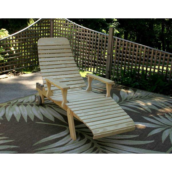 Treated Pine Chaise Lounge w/Arms Lounge Chair