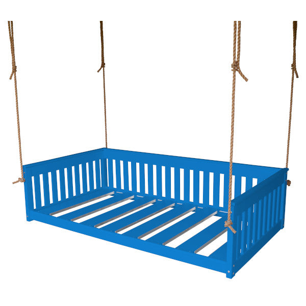 Twin Mission Hanging Daybed with Rope Outdoor Daybed Blue