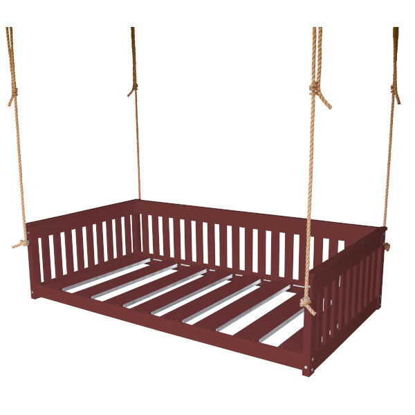 Twin Mission Hanging Daybed with Rope Outdoor Daybed Cherrywood