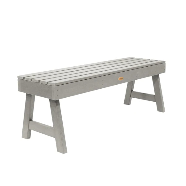 USA Weatherly Backless Picnic Bench Picnic Bench 4ft Wide Bench / Harbor Gray