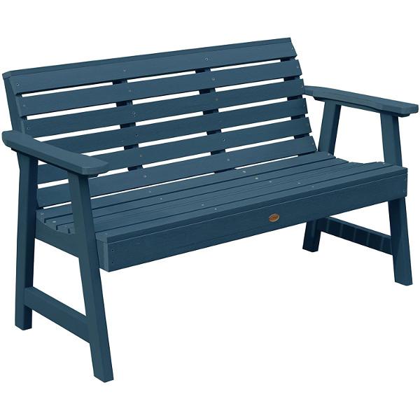 USA Weatherly Synthetic Wood Garden Bench Garden Bench 4ft / Nantucket Blue