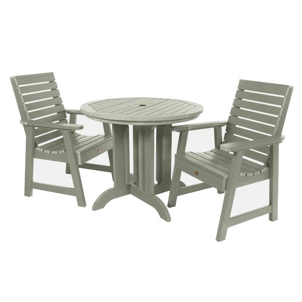 Weatherly 3pc Round Dining Height Table Set Dining Table Eucalyptus