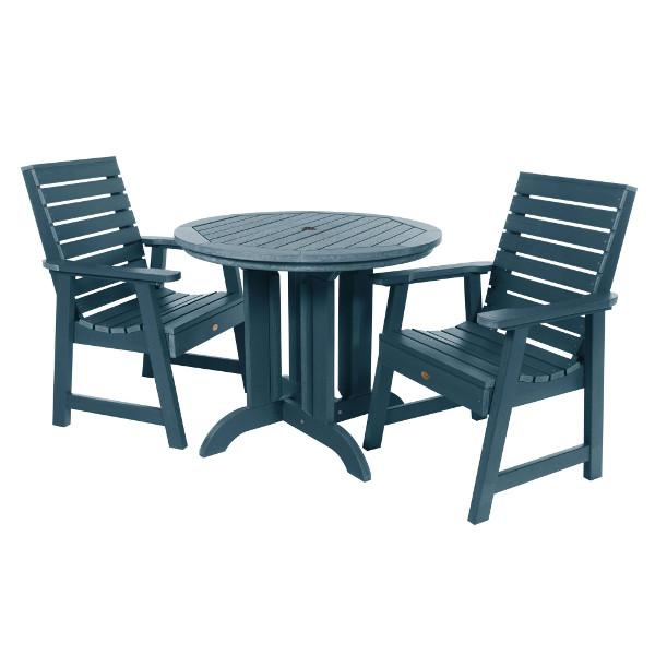 Weatherly 3pc Round Dining Height Table Set Dining Table Nantucket Blue
