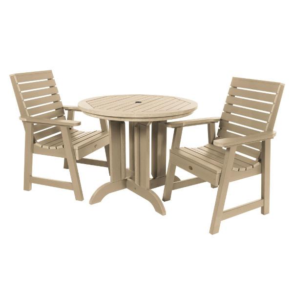 Weatherly 3pc Round Dining Height Table Set Dining Table Tuscan Taupe