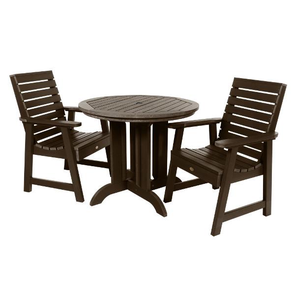 Weatherly 3pc Round Dining Height Table Set Dining Table Weathered Acorn