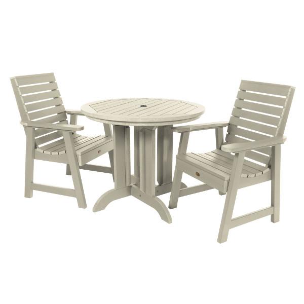Weatherly 3pc Round Dining Height Table Set Dining Table Whitewash