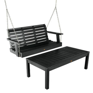 Weatherly 4ft Swing and Coffee Table Swing & Coffee Table Black