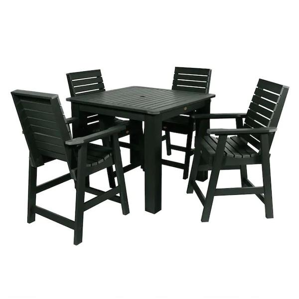 Weatherly 5pc Square Counter Height Outdoor Dining Set Dining Set Charleston Green