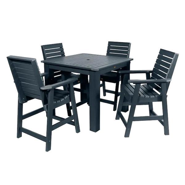 Weatherly 5pc Square Counter Height Outdoor Dining Set Dining Set Federal Blue